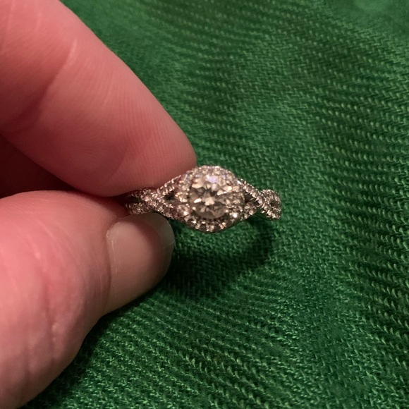 .38 Carat 14K White Gold Halo Engagement Ring - Picture 6 of 15